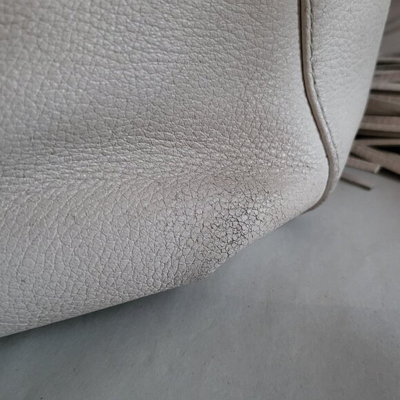 VINTAGE MICHAEL KORS PEBBLED CREAM LEATHER SHOULDER BAG - Picture 7 of 15